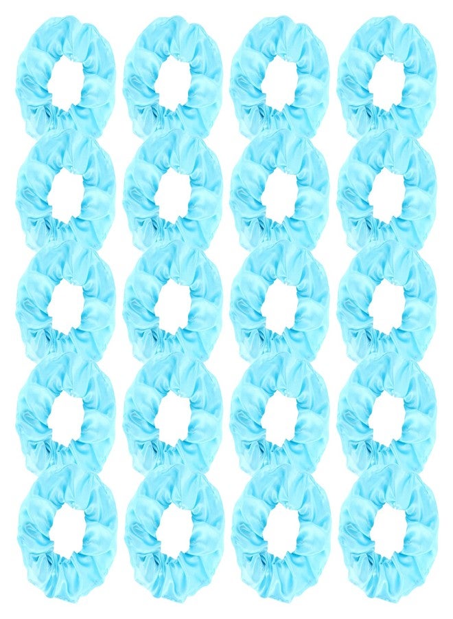 YISSION 20 Pcs Blue Satin Hair Scrunchies for Women Girls Silk Hair Ties Fashion Hair Bands Ponytail Holders Blue Hair Accessories for Women Girls - Image 1
